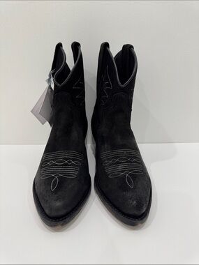 Tony Mora Handmade Western Cowboy Boots Size 36 2684 J‎ LINI VINTAGE BLACK BRASH